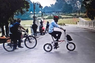 Presiden Jokowi berolahraga sepeda di Kebun Raya Bogor