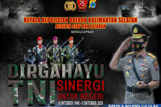 Kapolda Kalsel Irjen Pol Nico Afinta ucapkan selamat HUT TNI