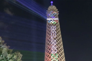 Dukung Olimpiade Beijing, Menara Kairo gelar pertunjukan cahaya