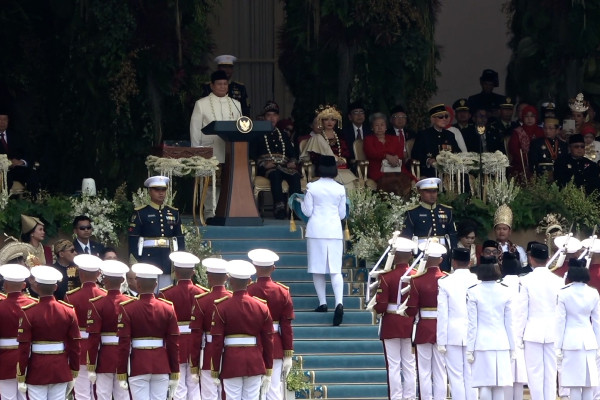 Suasana kemeriahan upacara peringatan HUT ke-80 RI di istana