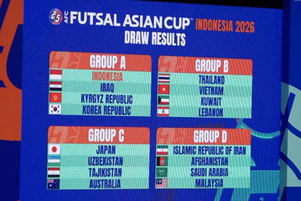 Piala Asia Futsal 2026: Indonesia satu grup dengan Irak